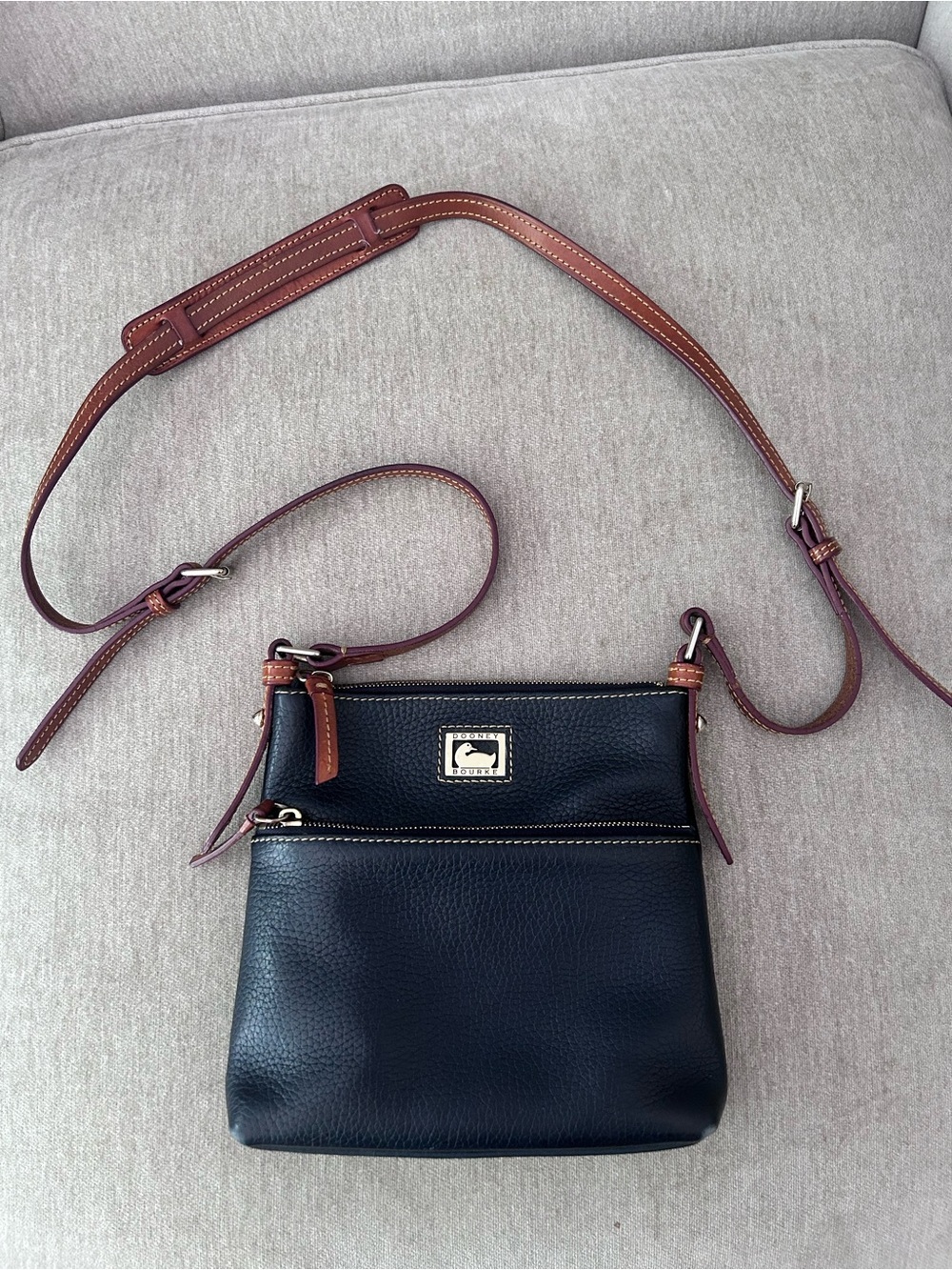 Dooney & Bourke Pebble Grain Letter Carrier Crossbody navy